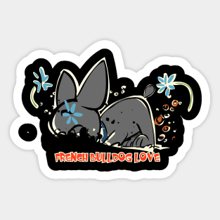 French Bulldog digging Sticker